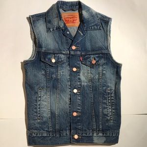 Levi’s Men’s Acid Wash Denim Vest size XS
